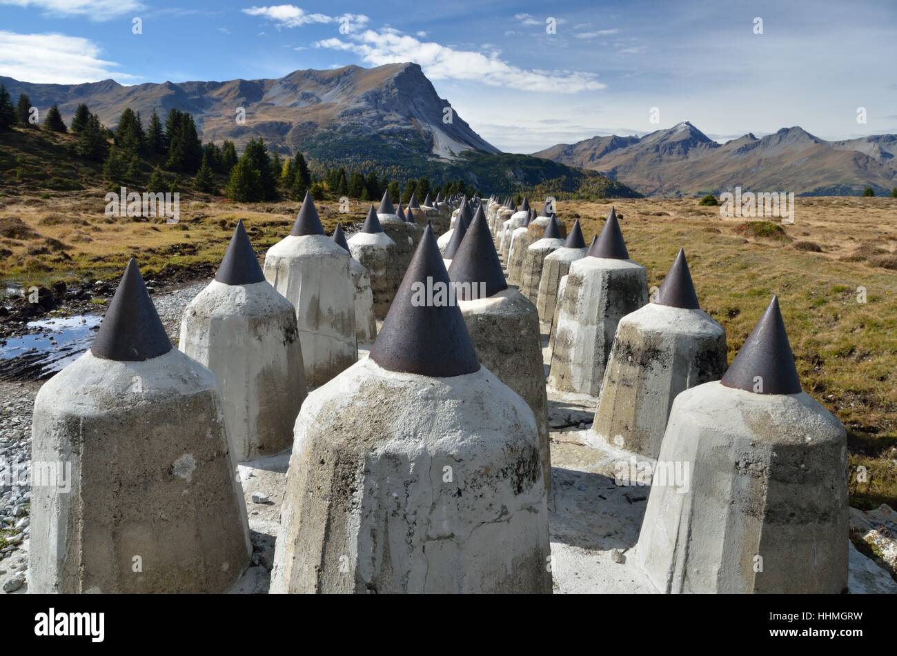 historische Grenze Befestigung Plamort, Südtirol (Italien) Stockfoto