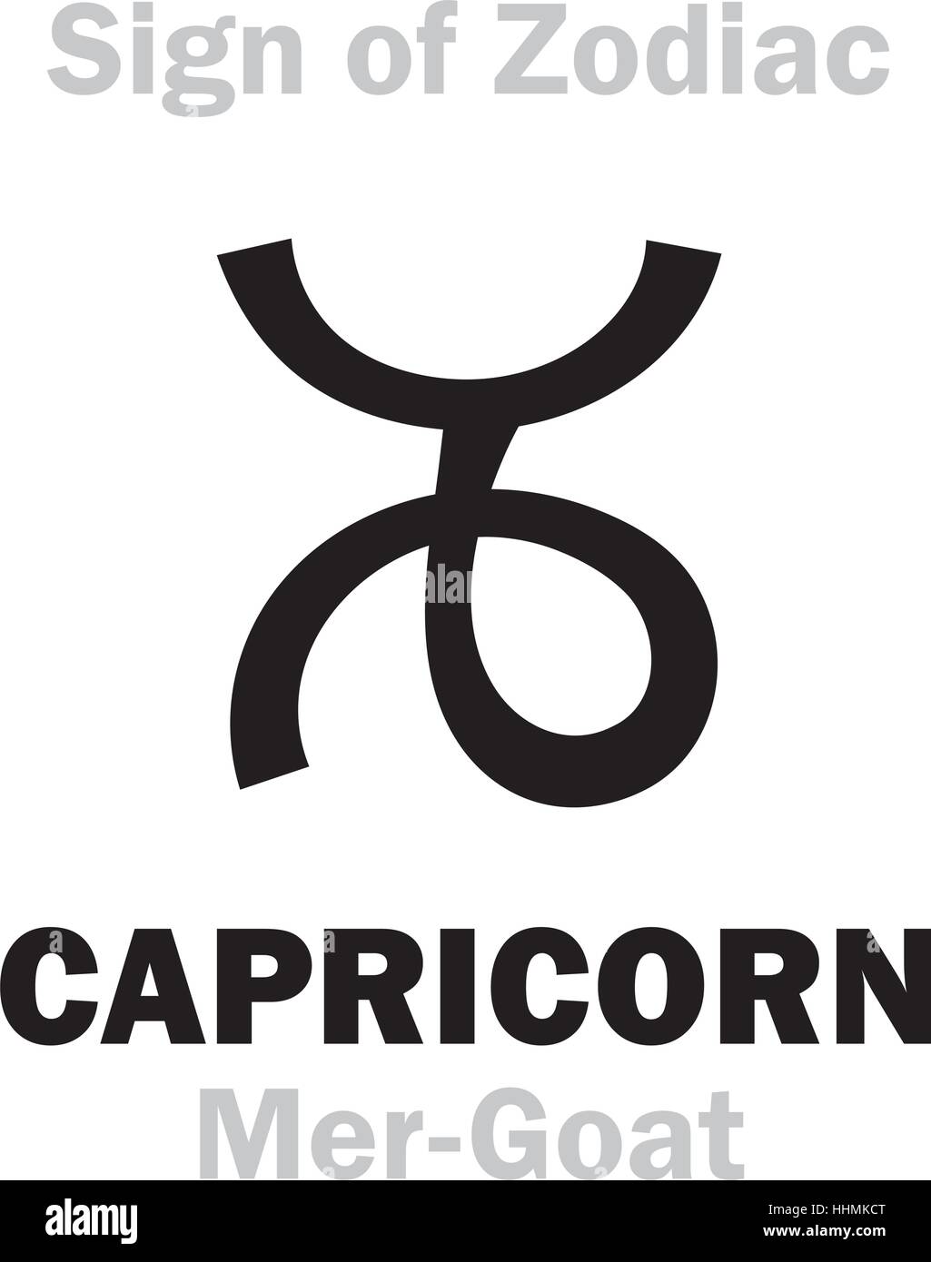 : Sternzeichen Sternzeichen CAPRICORNUS (die Mer-Ziege) Stock Vektor