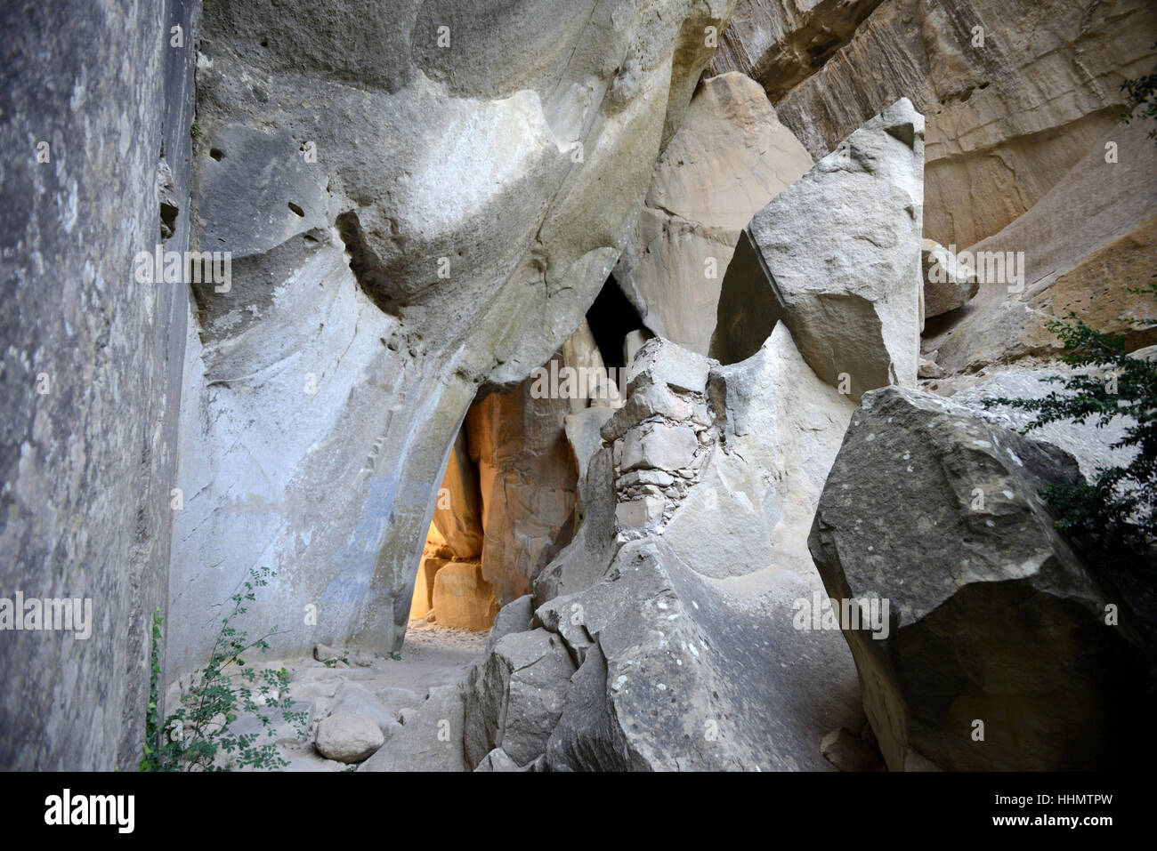 Rock Formation als "Chambre du Roi" zwischen den Sandsteinfelsen oder Grès Aufschlüsse in Sisteron Alpes-de-Haute-Provence Provence Frankreich bekannt Stockfoto