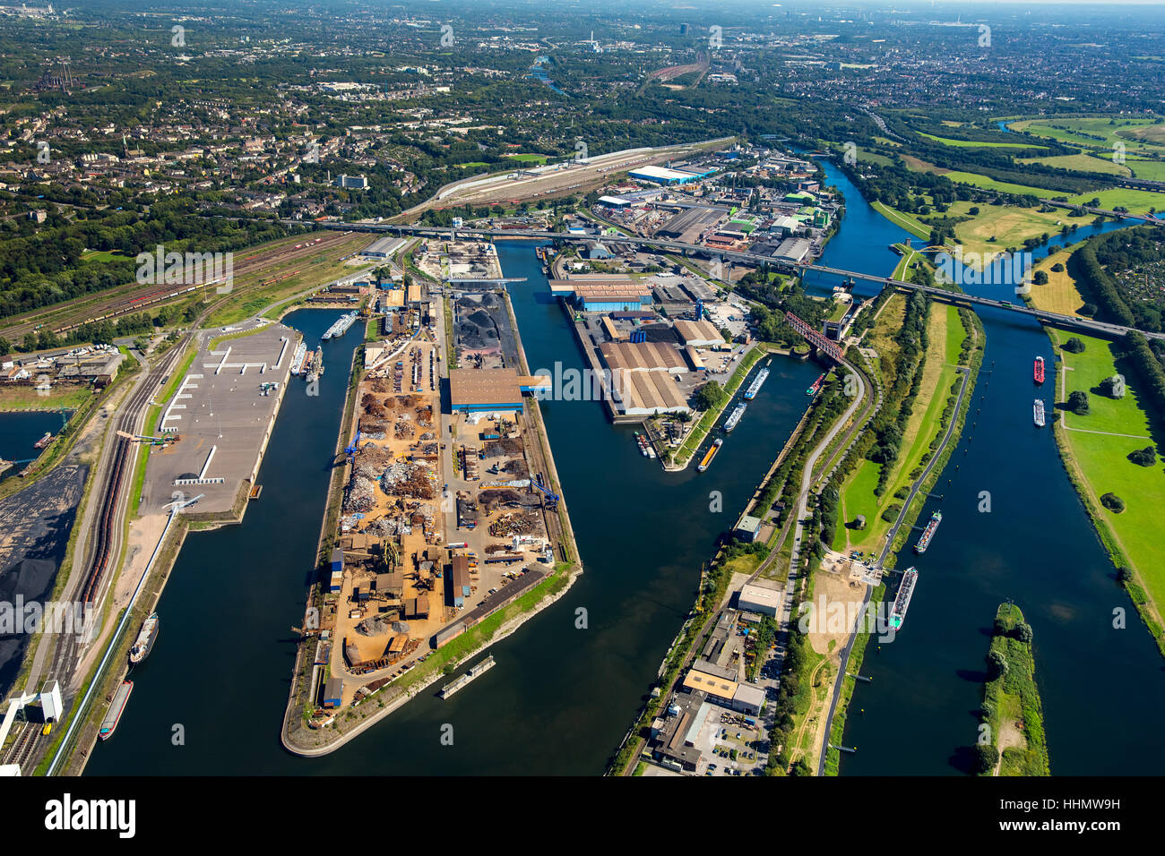Duisport, Binnenhafen Duisburg, Rhein, Ruhr district, North Rhine-Westphalia, Deutschland Stockfoto