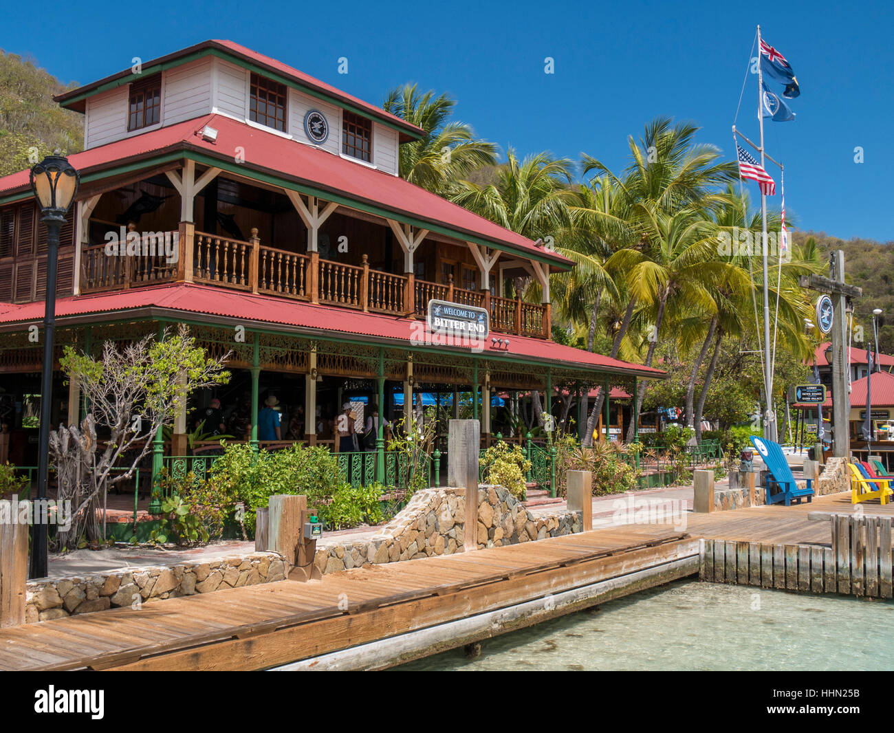 Bitter End Yacht Club, Virgin Gorda, Britische Jungferninseln. Stockfoto