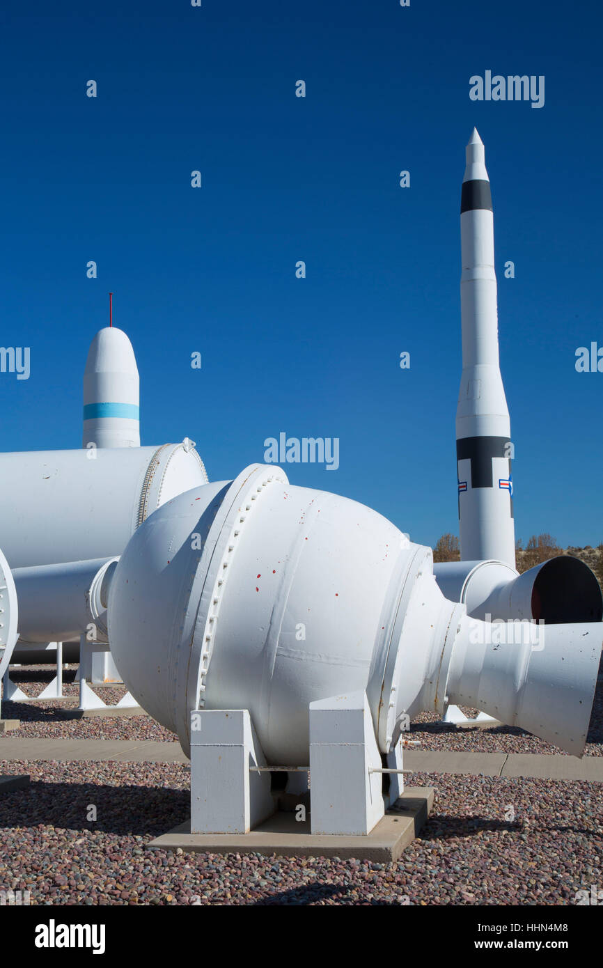 Morton Thiokol (ATK) Rakete Display, Box Elder County, Utah Stockfoto