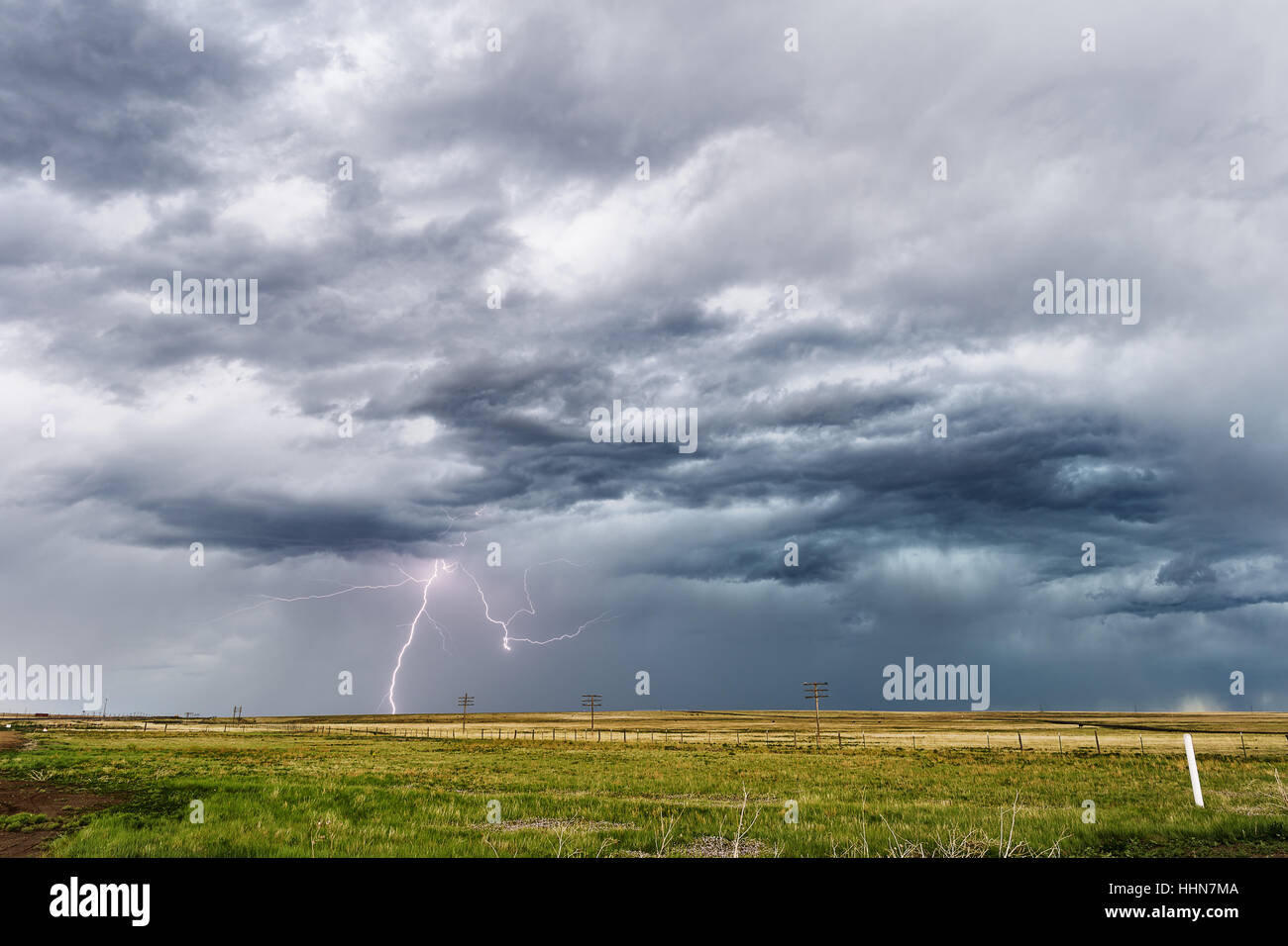 Sommergewitter in der Nähe von Springer, New Mexico Stockfoto