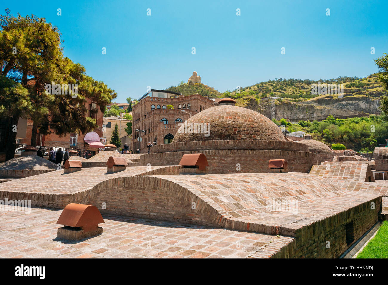 Abanotubani - Bad Bezirk - ist der alte Stadtteil von Tbilisi, Georgien, bekannt für seine Schwefelsäure Bäder. Stockfoto