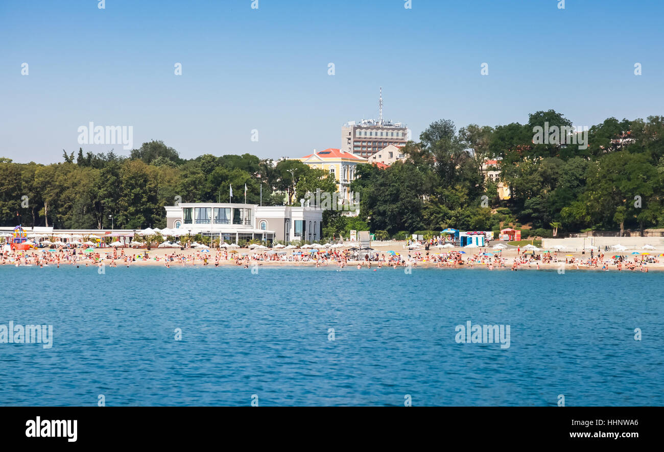 Zentralen öffentlichen Strand von Burgas in der Nähe von Sea Garden, Schwarzmeerküste, Bulgarien Stockfoto