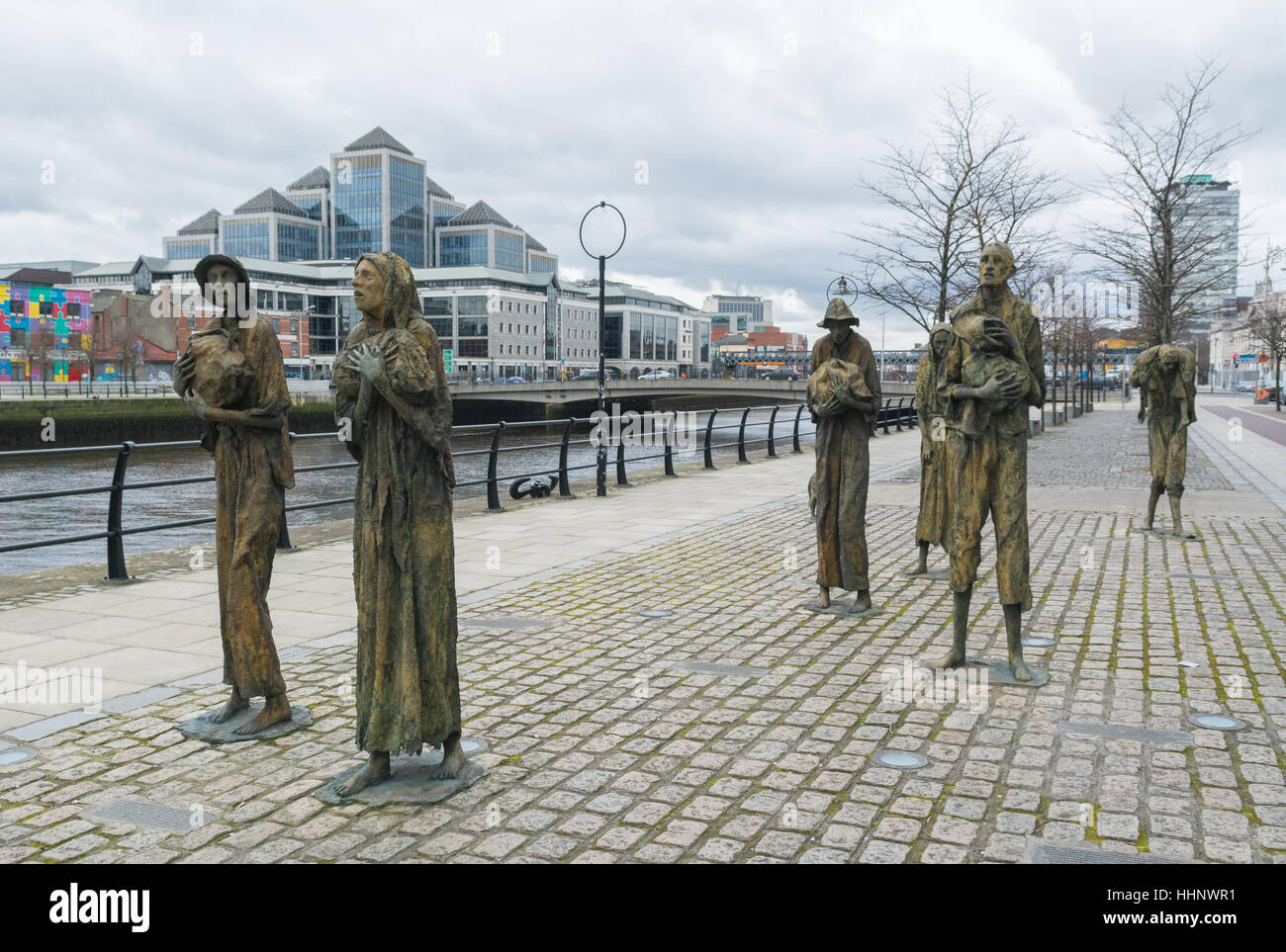 Dublin Hungersnot Denkmal - "Hungersnot" - Irland Stockfoto