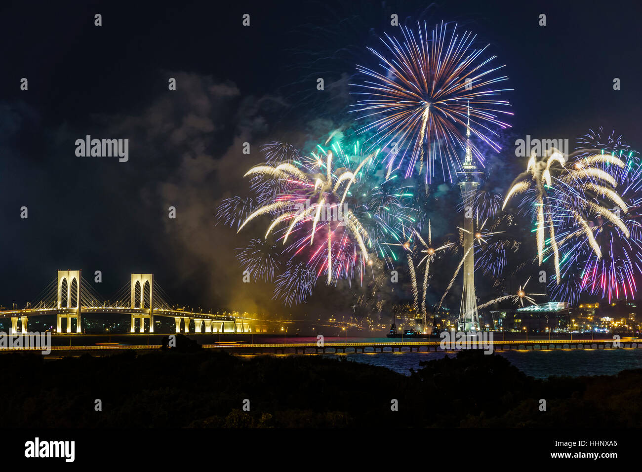2015 Feuerwerk Macau internationaler Wettbewerb, Macau, China Stockfoto