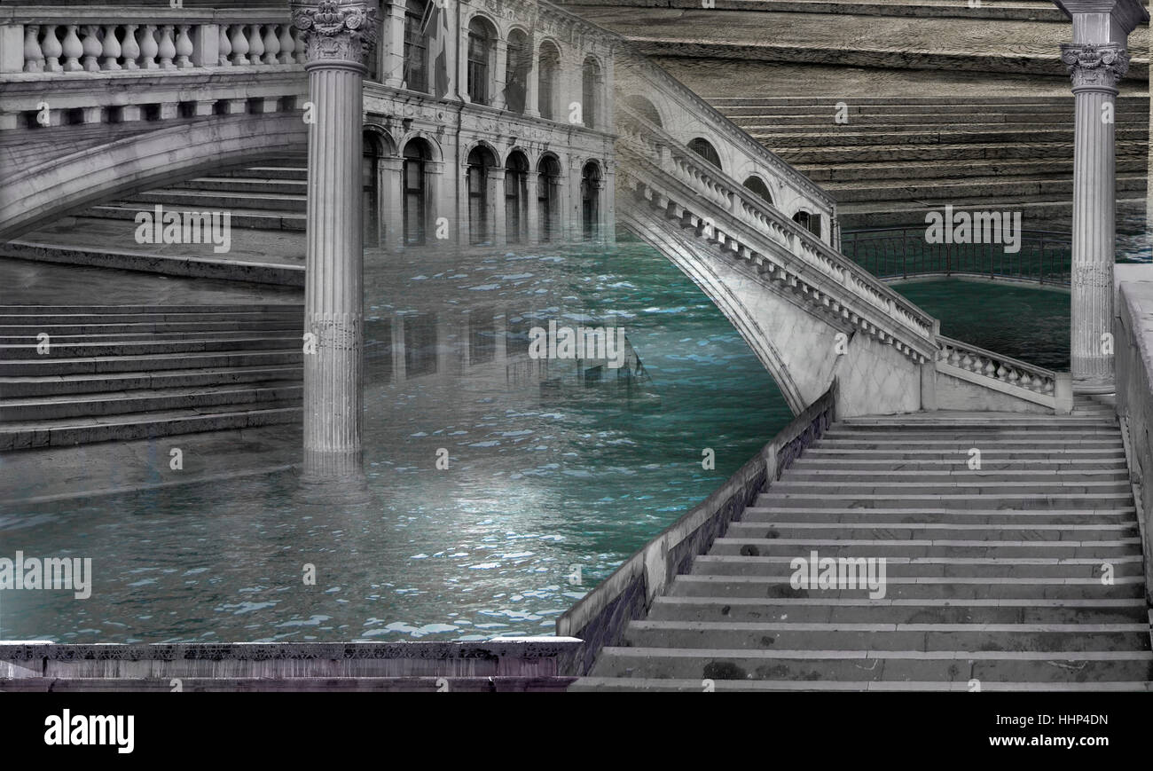 Treppen, Stein, Brücke, romantisch, Silber, Energie, Kraft, Strom, elektrische Stockfoto