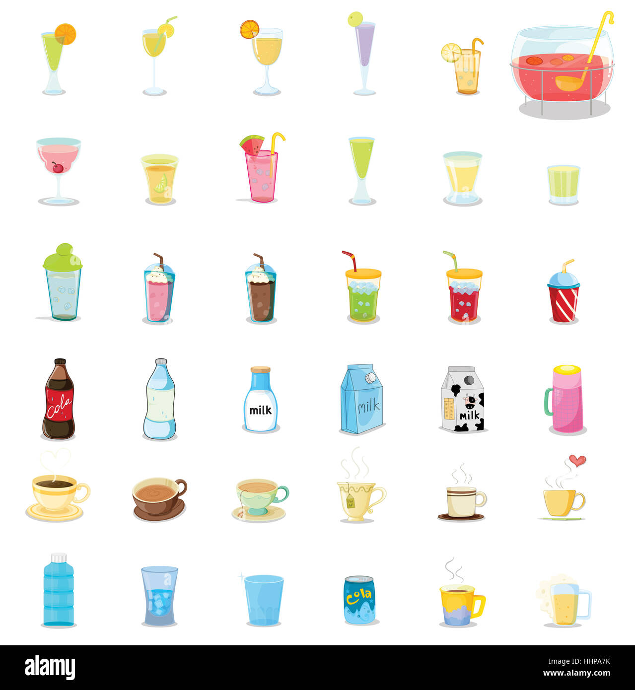 Comic Cartoon Illustrationen Glas Kelch Becher Orange Tee Trinken Stockfotografie Alamy