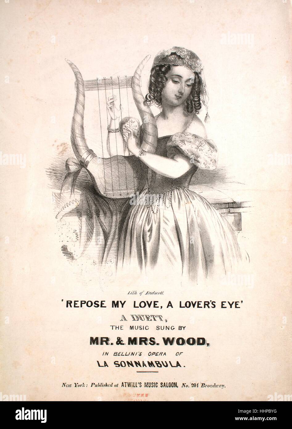 Noten zu decken Bild des Liedes "Repose My Love, A Lover Auge ein Duett [ Englisch und Französisch]", mit ursprünglichen Autorschaft Noten lesen,  "Die Worte übersetzt aus dem französischen von James Nack, Esqr