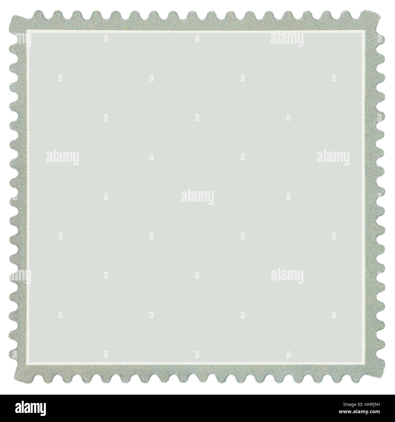 Platz leer Porto Rand Stempel Kopie Raum, leuchtend hellgrün grau Makro, isoliert Hintergrund Stockfoto
