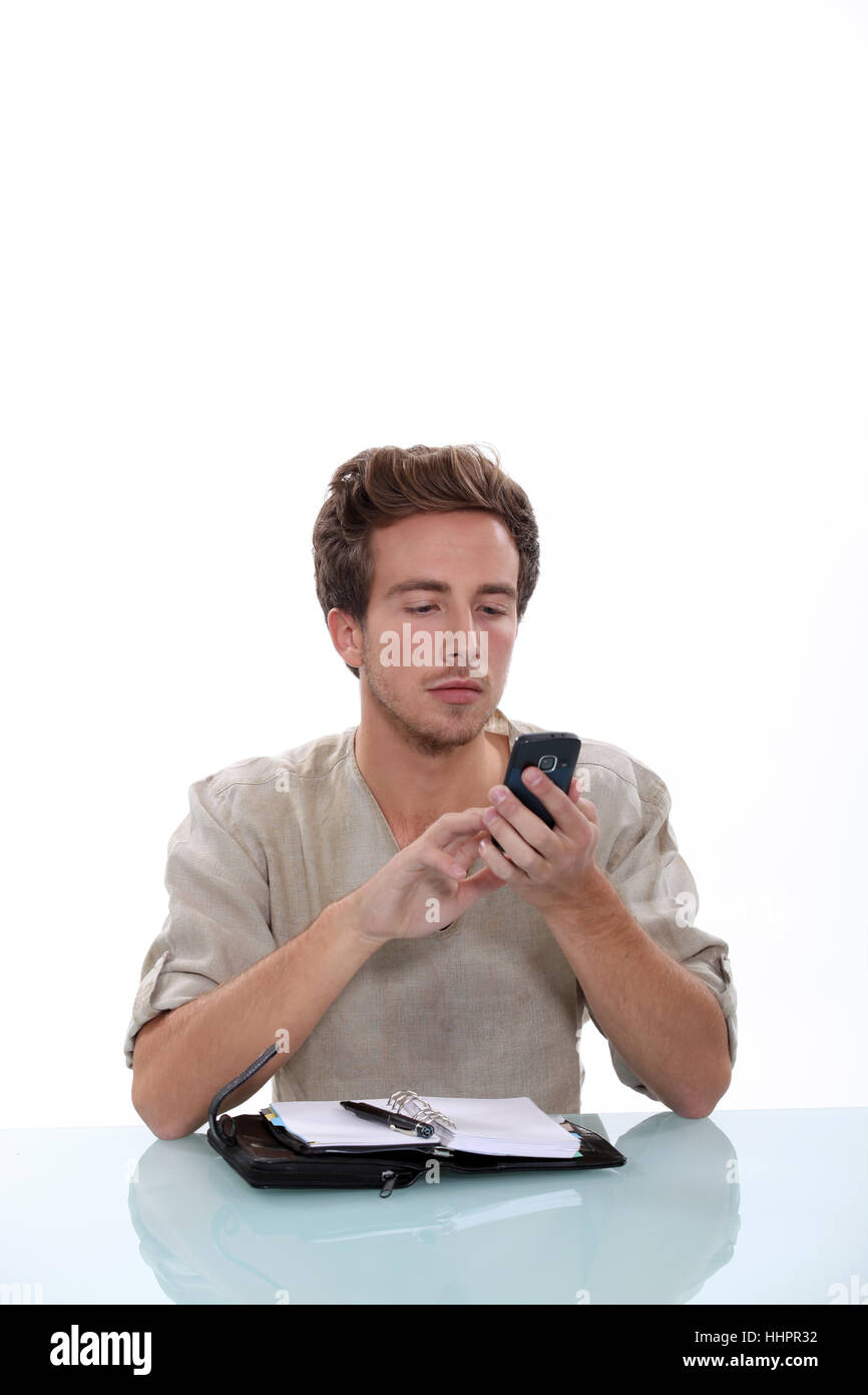 Telefon, Handy, Hinweis, Memo, Handy, Mobile, Handy, isoliert, Modell, Stockfoto