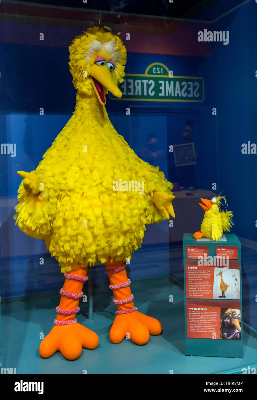 Atlanta, Georgia, USA. 19. Januar 2017. Große Vogel und kleinen Vogel aus der Sesamstraße sind auf dem Display in der Jim Henson-Sammlung in der Mitte für Puppetry Künste gesehen. Bildnachweis: Brian Cahn/ZUMA Draht/Alamy Live-Nachrichten Stockfoto