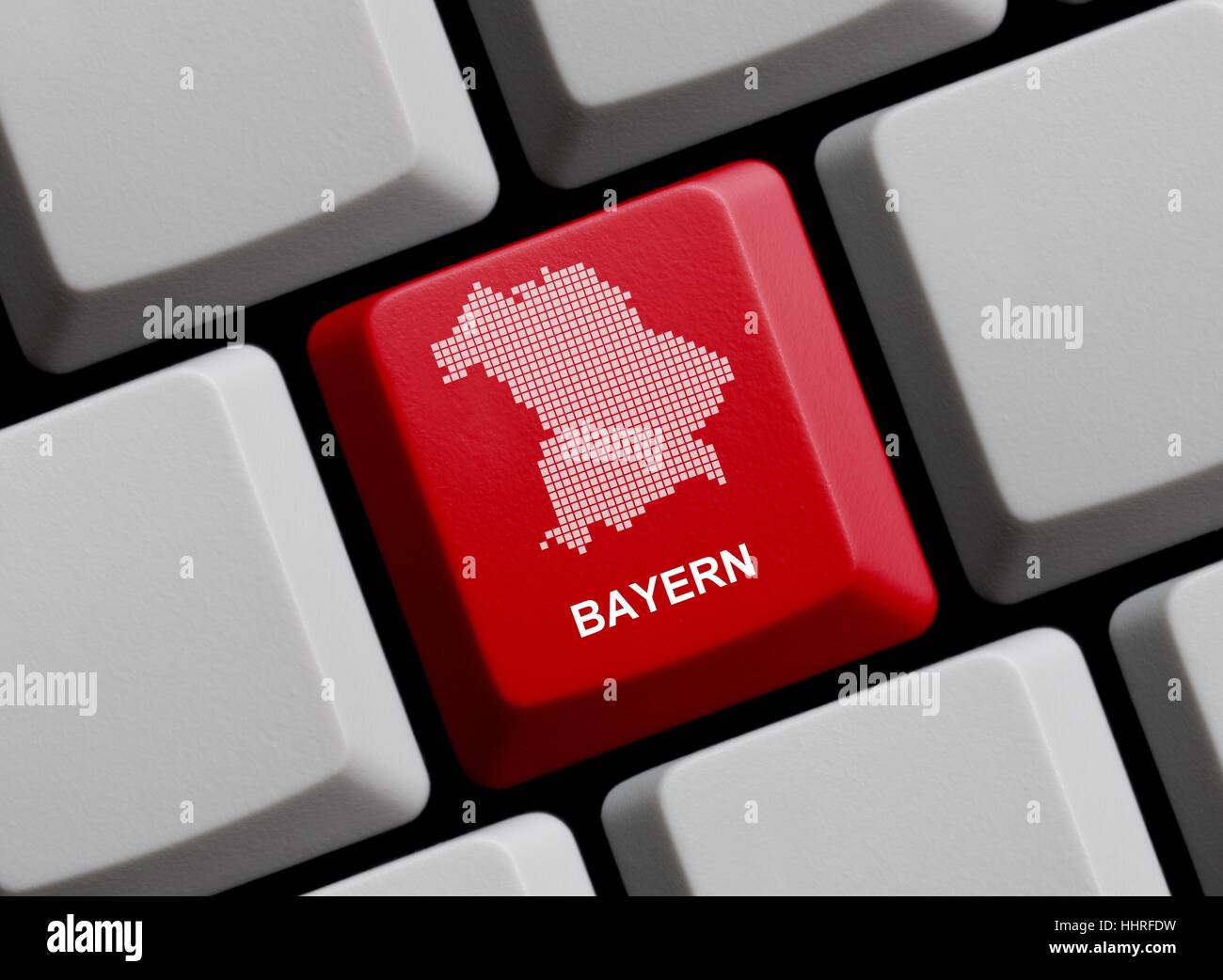 Gliederung: Bayern auf Computer-Tastatur Stockfoto