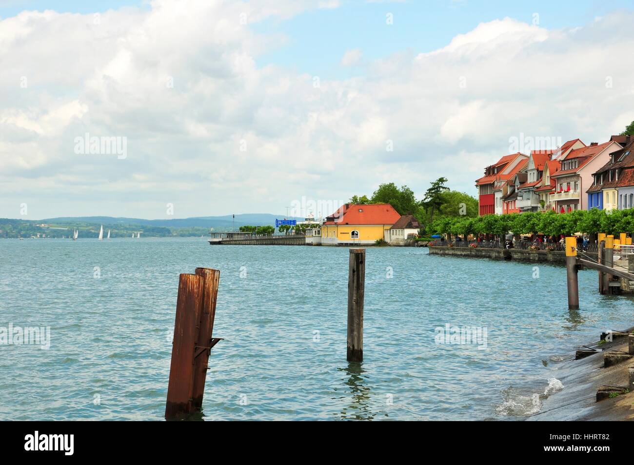Bodensee, Befestigung, Versand, Pier, Schloss, Burg, blau, Stadt, Stockfoto