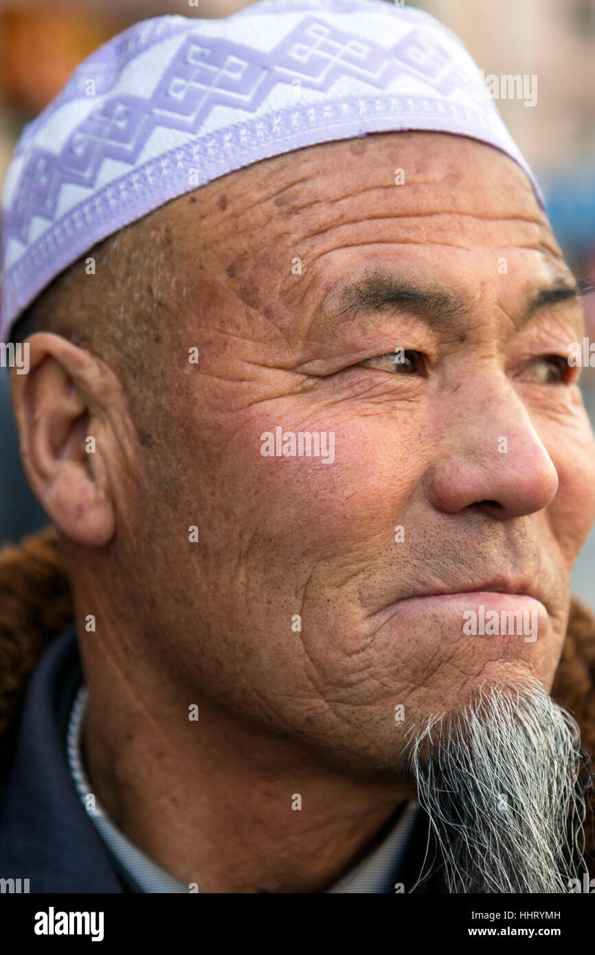 Porträt von ethnischen Hui Mann, Wuzhong, Provinz Ningxia, China Stockfoto