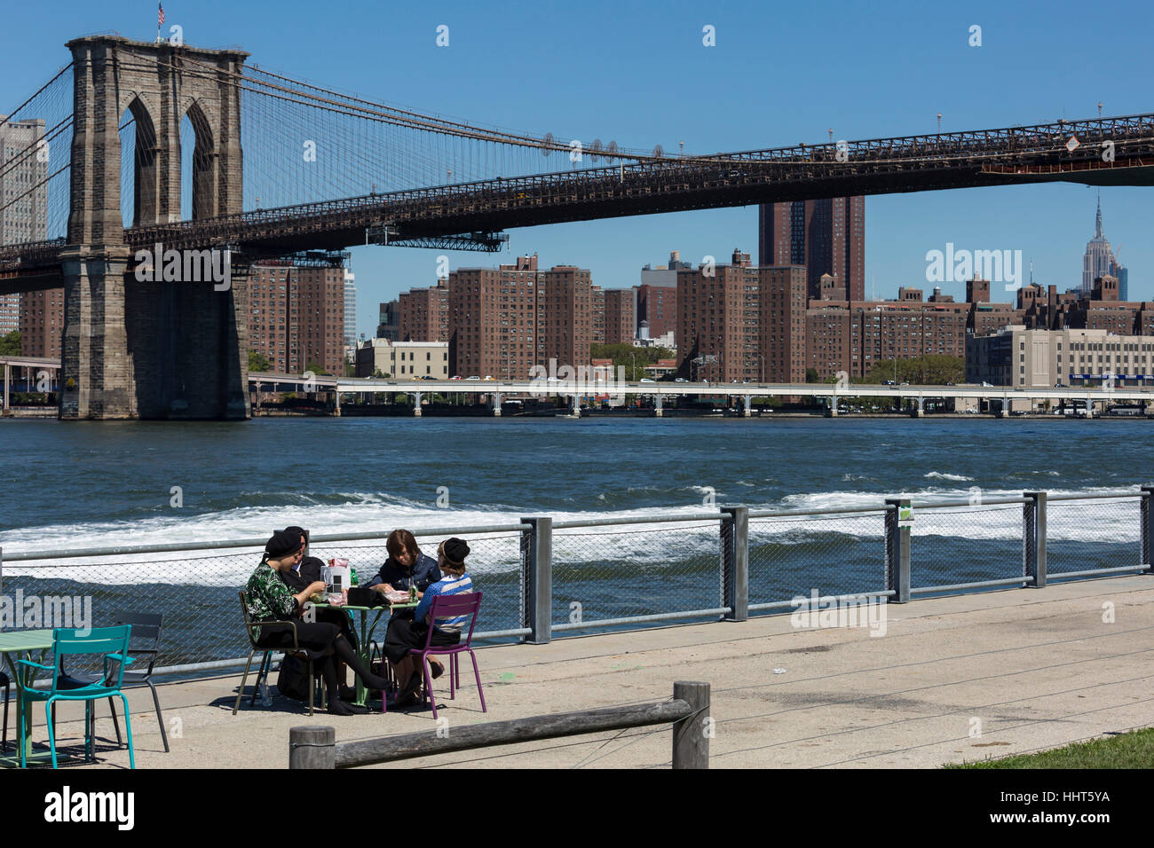 Brooklyn Bridge Park. August 2016. New York City, Vereinigte Staaten von Amerika Stockfoto