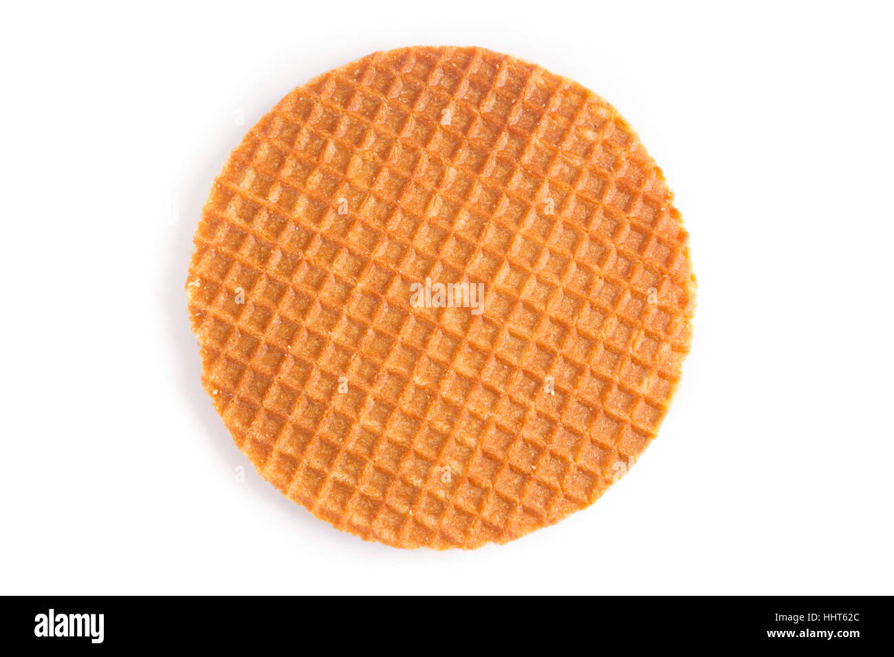 Holländischen Stroopwafel Cookie oder Karamel Waffeln isoliert auf weiss. Stockfoto