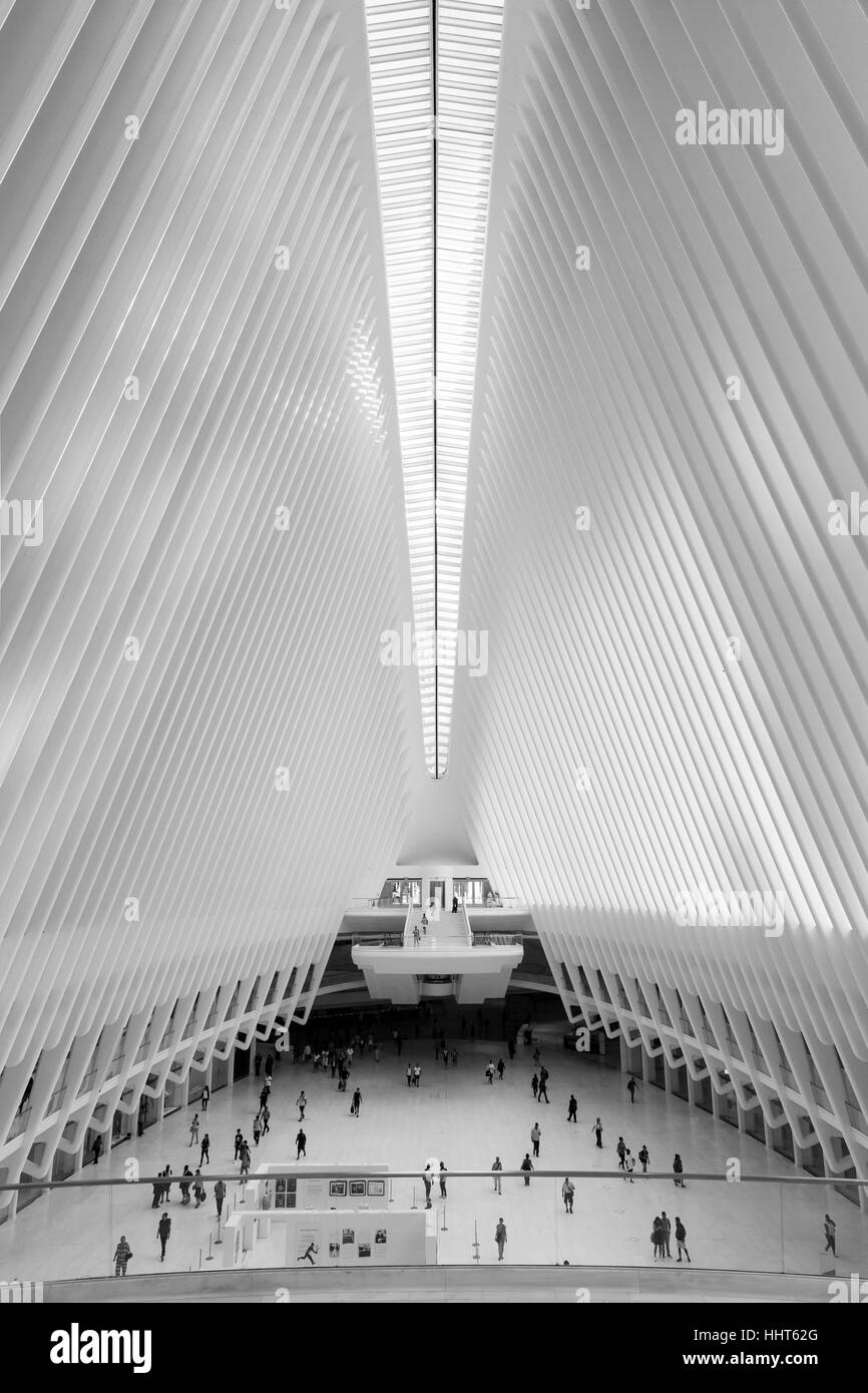 Santiago Calatrava World Trade Center Transportation Hub. August 2016. New York City, Vereinigte Staaten von Amerika Stockfoto