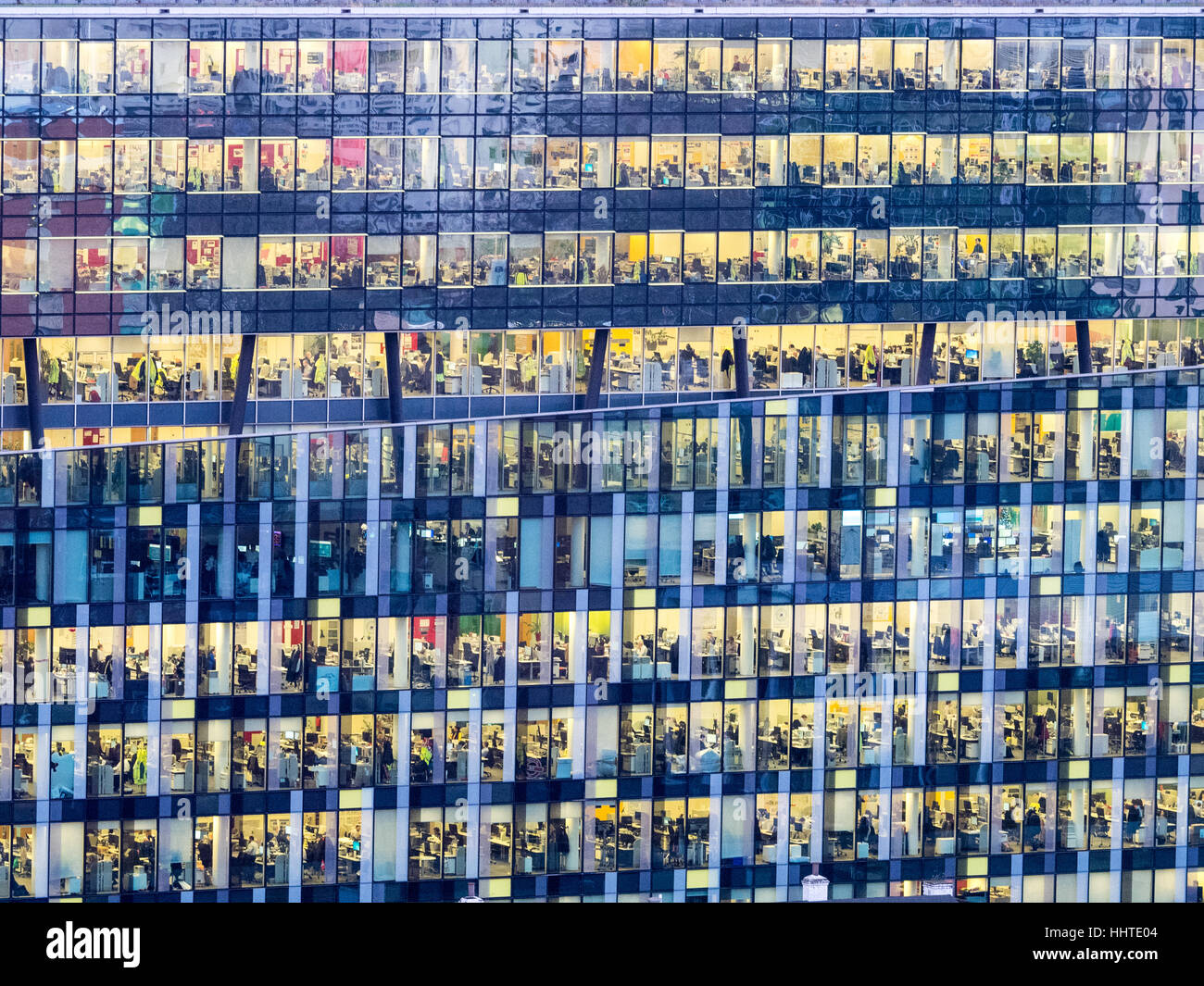 Hive Arbeiten - mit hoher Dichte Büroflächen in einem Londoner Bürogebäude - Palestra House, 197 Blackfriars Road, Bankside, London. Alsop Architects 2006. Stockfoto