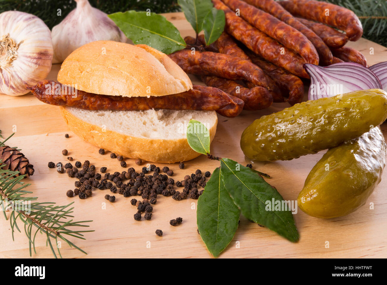 Europa, Roll, Kaiser, Metzger, Fleisch, Wurst, Glanz erstrahlt, hell, lucent, Stockfoto