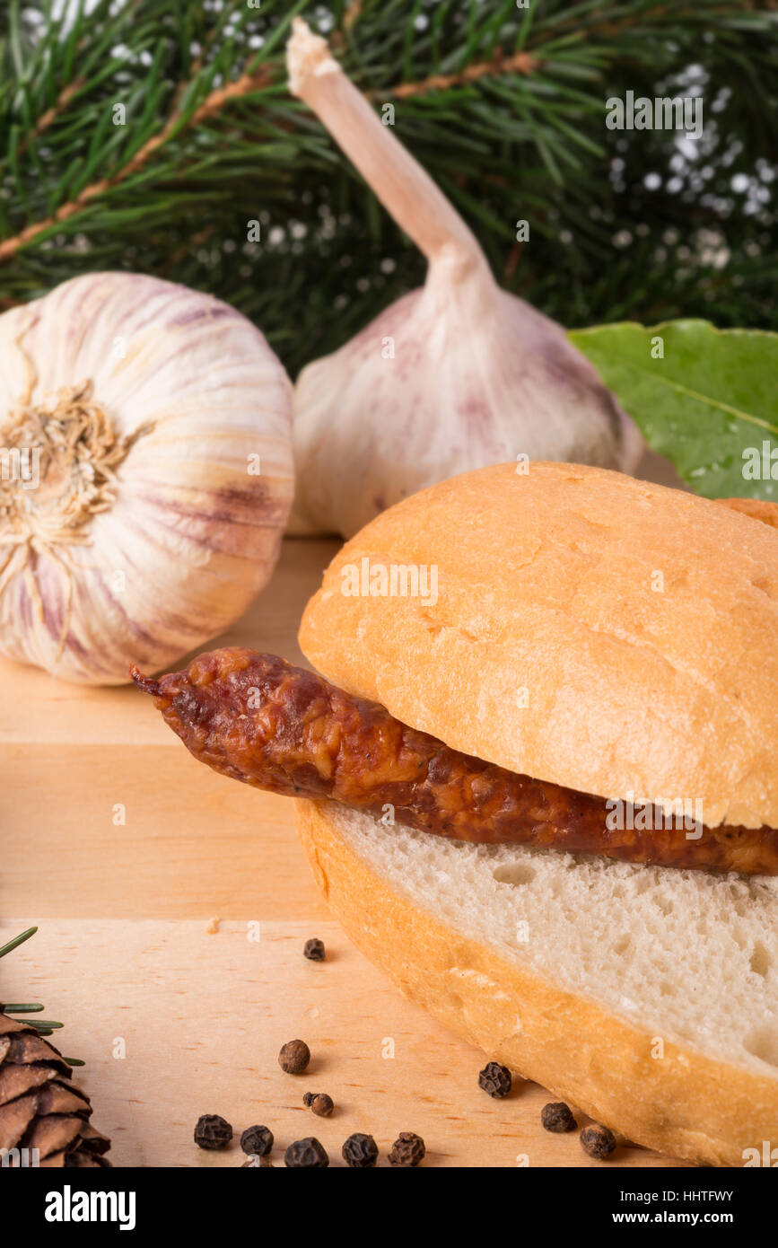 Europa, Roll, Kaiser, Metzger, Fleisch, Wurst, Glanz erstrahlt, hell, lucent, Stockfoto