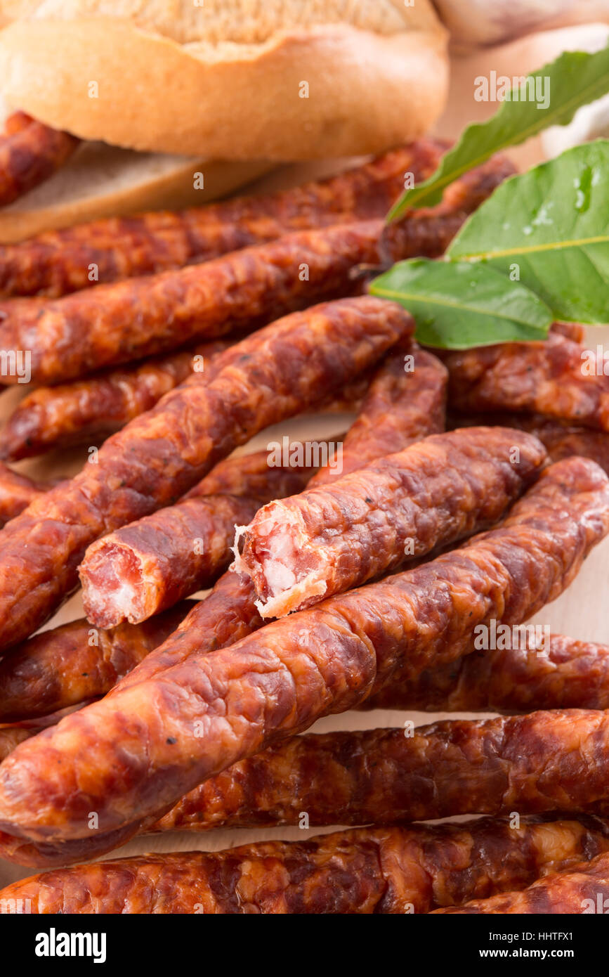 Frankfurterki weltweit bekannten und beliebten dünne Würstchen Stockfoto