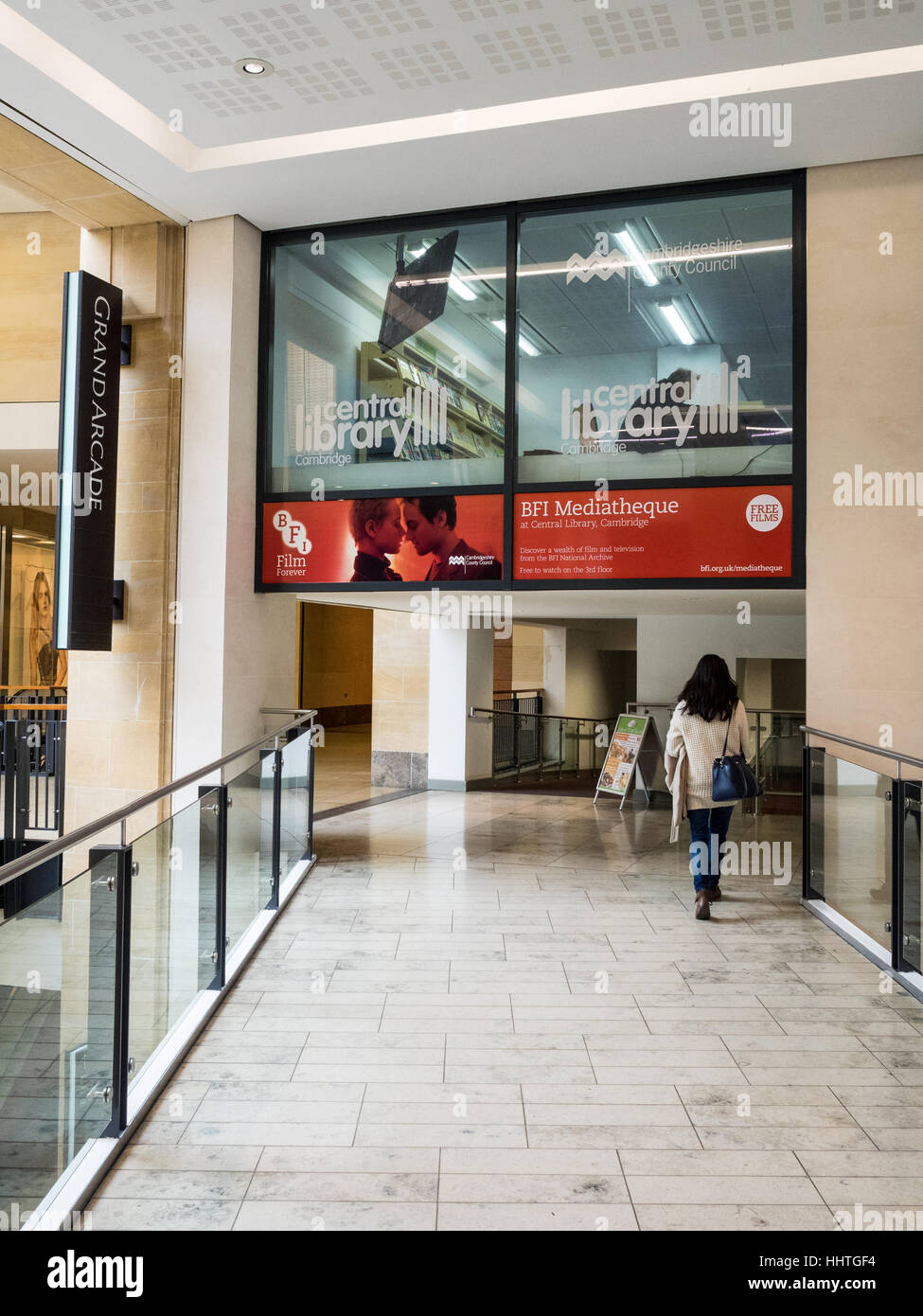 Cambridge Zentralbibliothek im Grand Arcade Entwicklung, Cambridge. Städtische Bibliothek Stockfoto