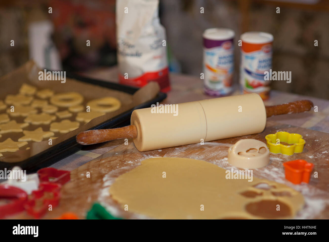 Brot, süße, Cookie, Keks, Weihnachten, Backen, Hintergrund, Hintergrund, Xmas, Stockfoto