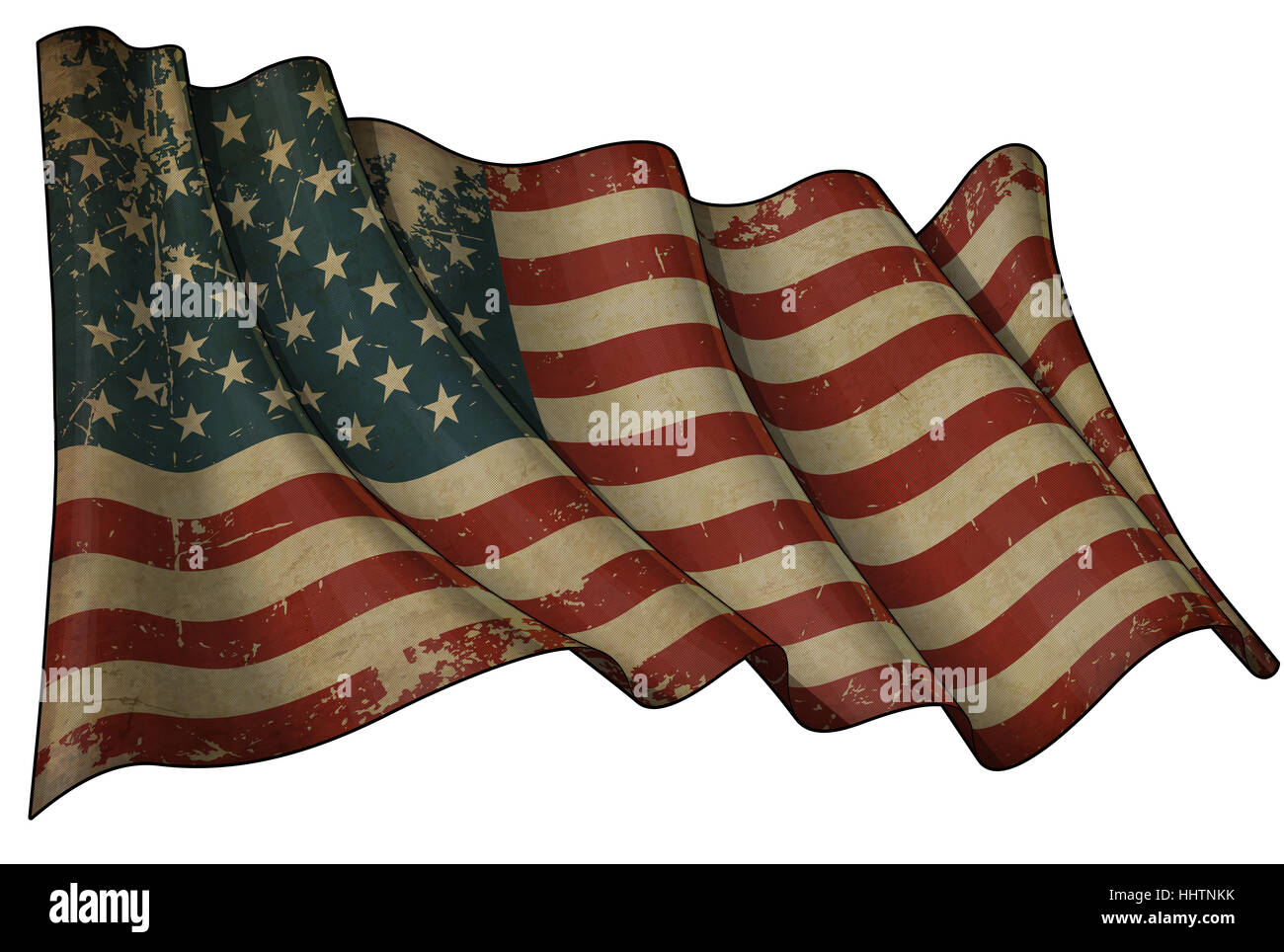 Amerikanisch, Usa, Amerika, Flagge, alte, Closeup, amerikanisch, rau, Sepia, Usa, Getreide, Stockfoto