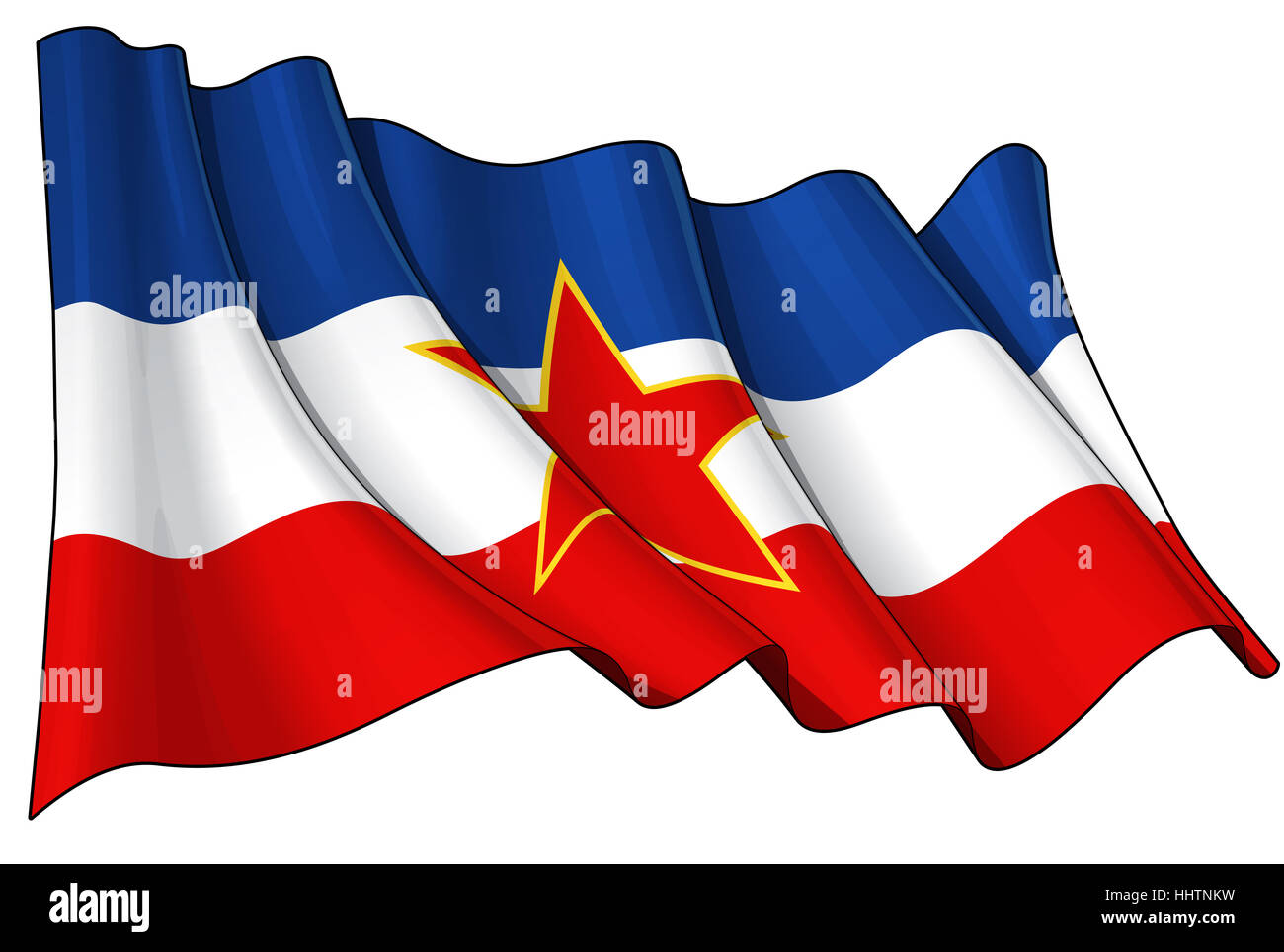 Flagge, gealtert, Jugoslawien, alte, Illustration, Flagge, schmutzig, Banner, Land, Staat, Stockfoto