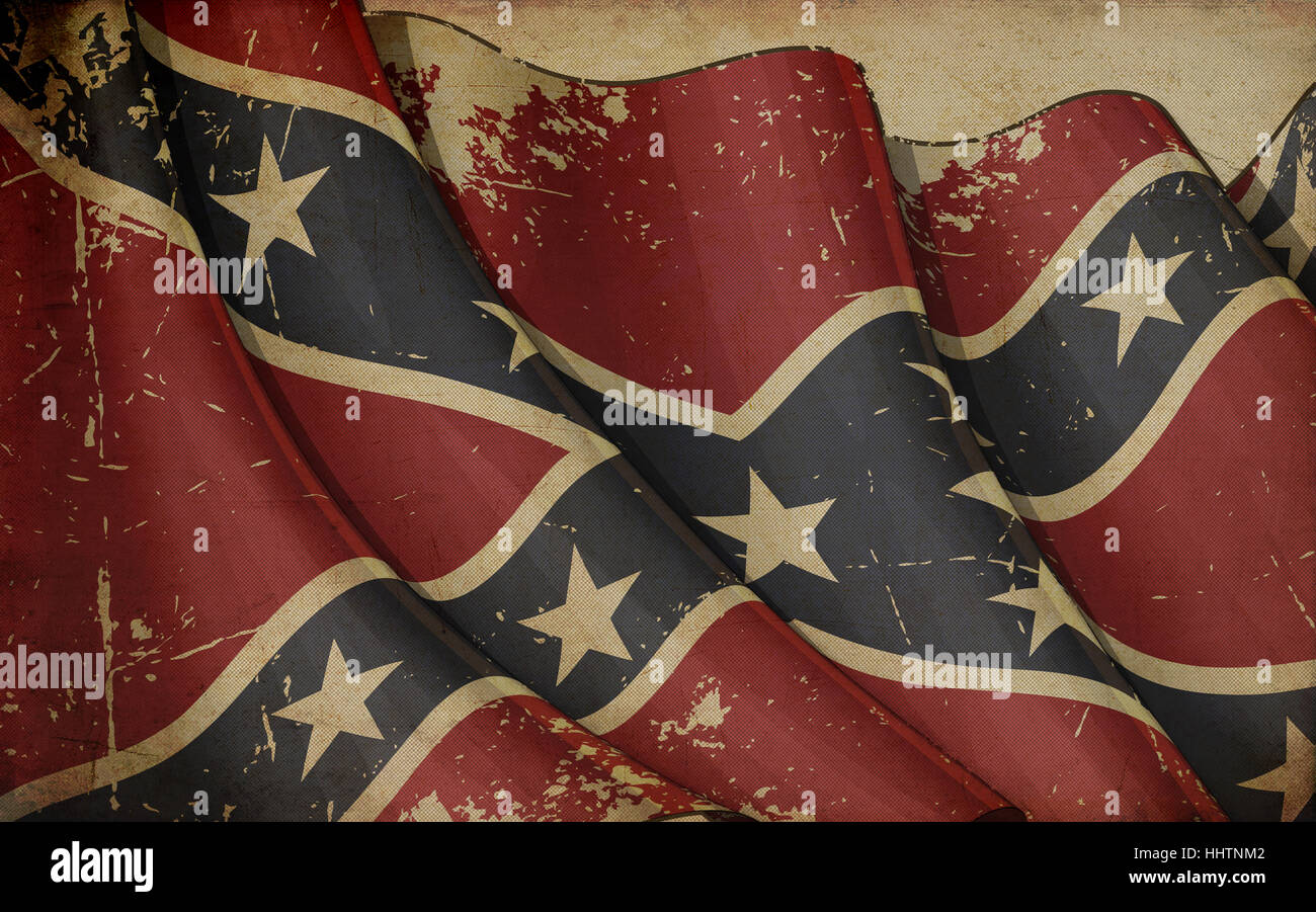 Amerikanisch, Fahne, Süden, Rebel, Bürgerkrieg, Closeup, rau, Sepia, Getreide, Stockfoto