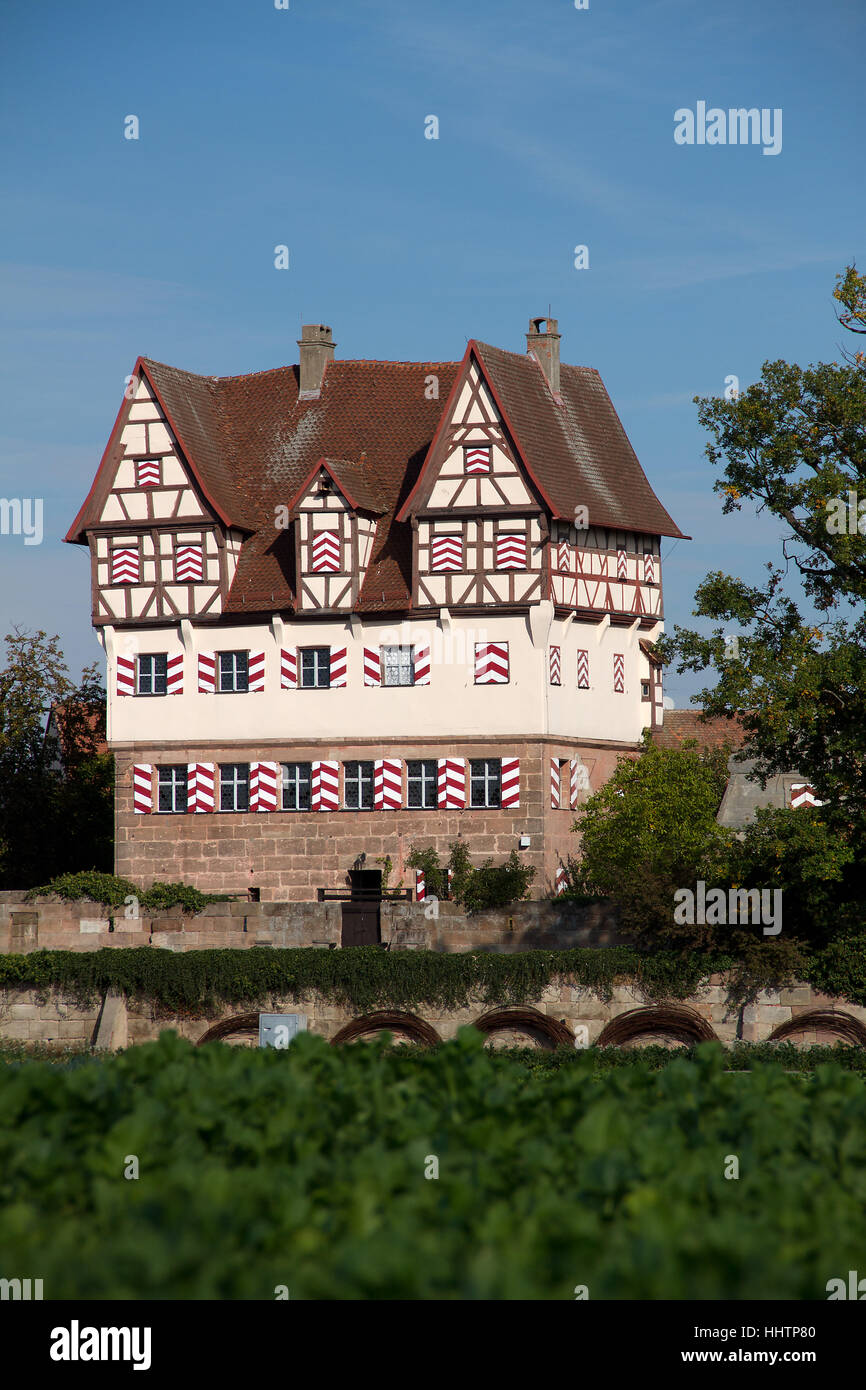 blau, Denkmal, Baum, Bäume, Bayern, Baustil, Architektur, Stockfoto