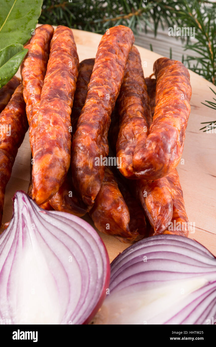 Frankfurterki weltweit bekannten und beliebten dünne Würstchen Stockfoto