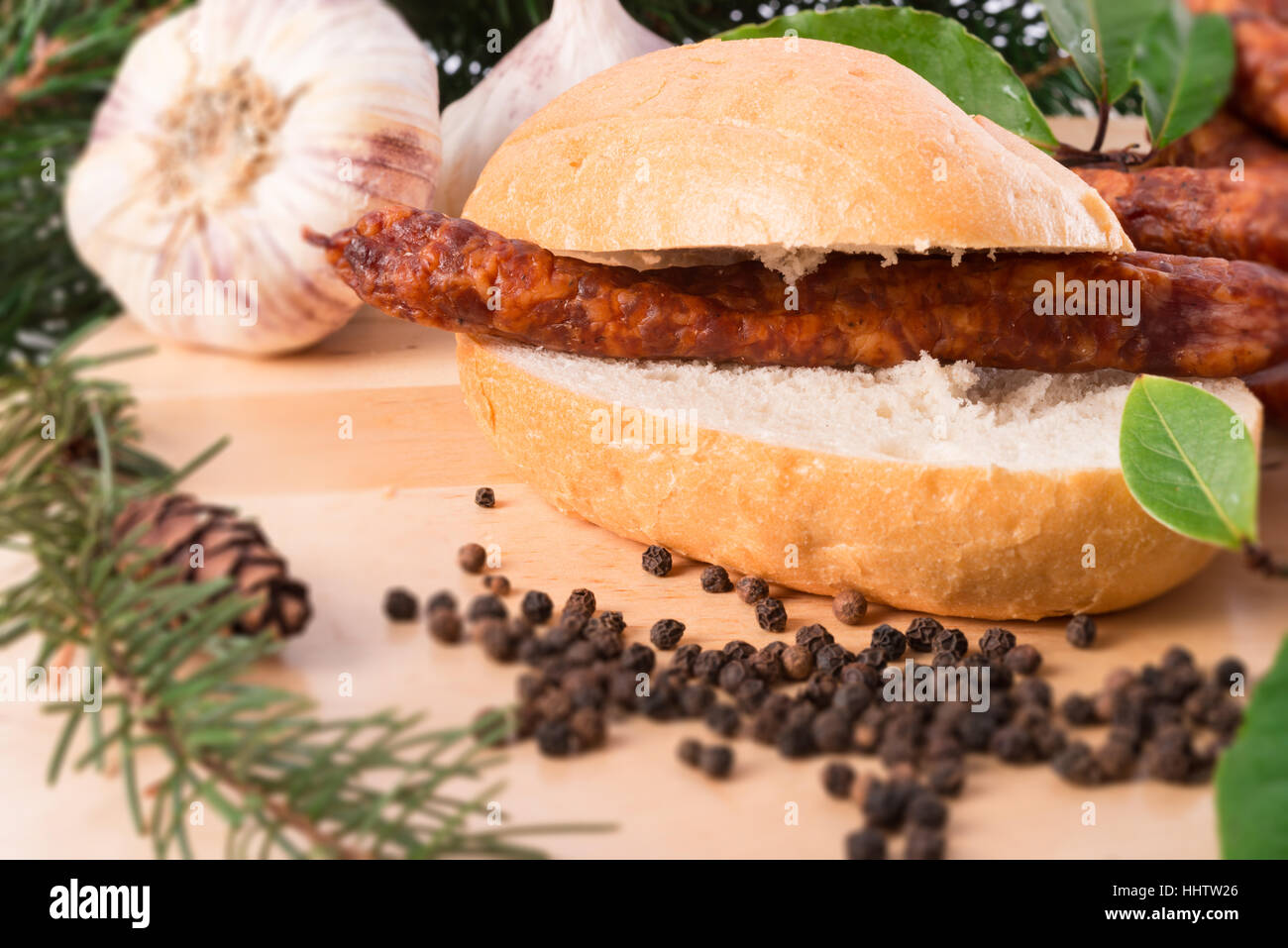 Europa, geräuchert, Rauch, Metzger, Fleisch, Wurst, Glanz erstrahlt, hell, lucent, Stockfoto