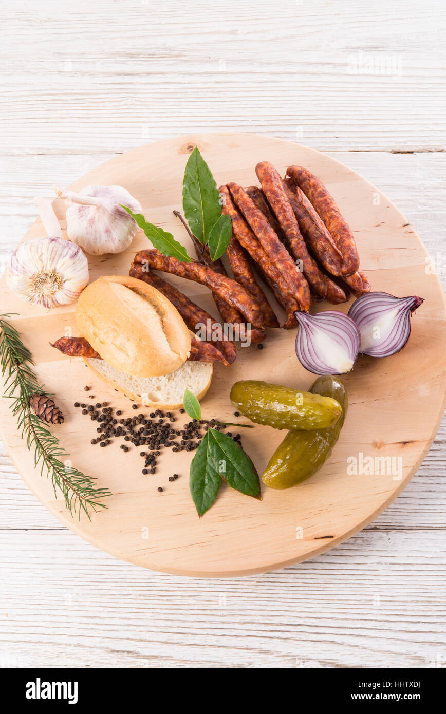 Europa, geräuchert, Rauch, Metzger, Fleisch, Wurst, Glanz erstrahlt, hell, lucent, Stockfoto