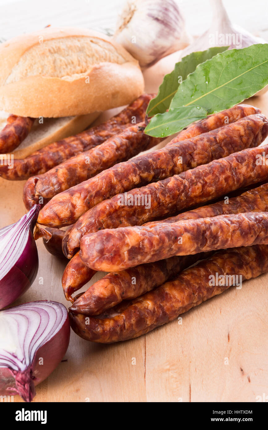 Frankfurterki weltweit bekannten und beliebten dünne Würstchen Stockfoto