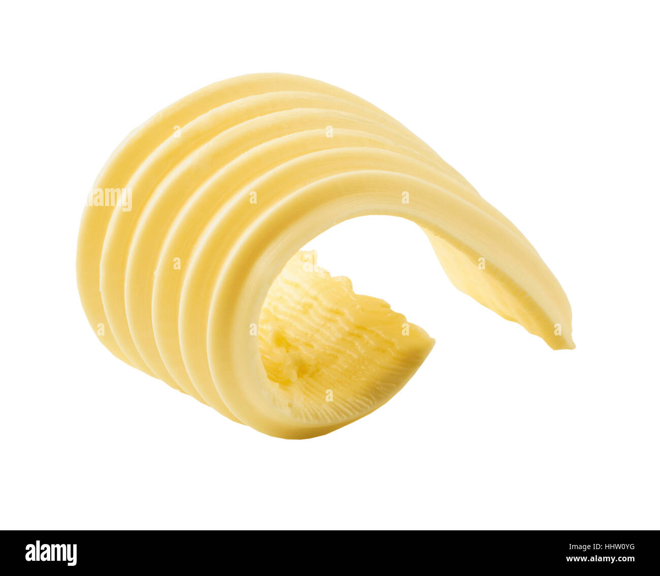Lebensmittel, Nahrungsmittel, isoliert, Closeup, Ausbreitung, Studio, eins, rollte, locken, Molkerei, Stockfoto
