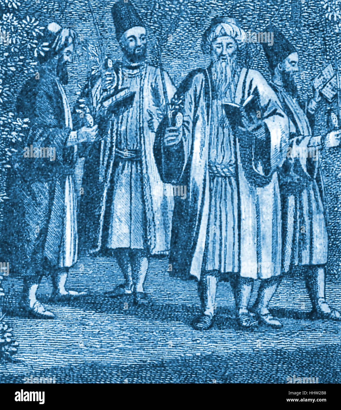 Juden von Konstantinopel, 18. Jahrhundert, das Laubhüttenfest zu feiern. Stockfoto