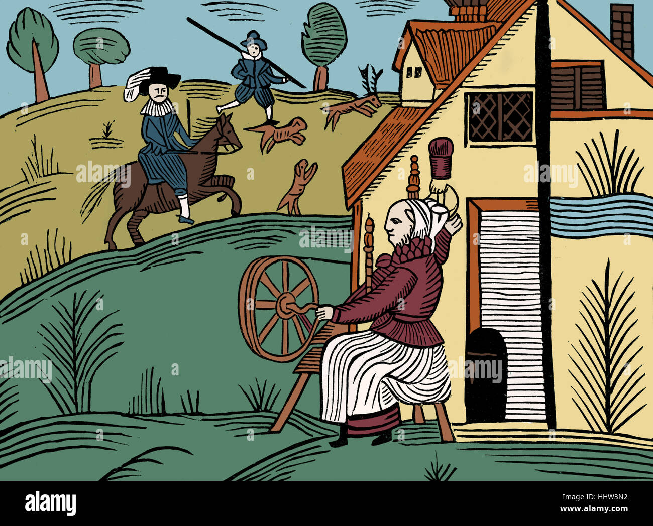 Ländliches Motiv, nach einer Mitte des siebzehnten Jahrhunderts Abbildung, eine Ballade in der Roxburghe-Sammlung in der britischen entnommen Stockfoto