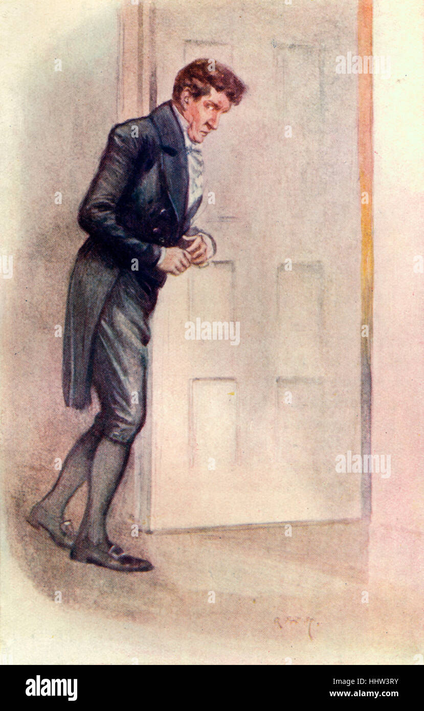 "Emma" von Jane Austen - Porträt von Mr. Elton. Kapitel XXXVIII. Bildunterschrift lautet: "Mr. Elton hatte sich zurückgezogen auf der Suche sehr töricht". Stockfoto