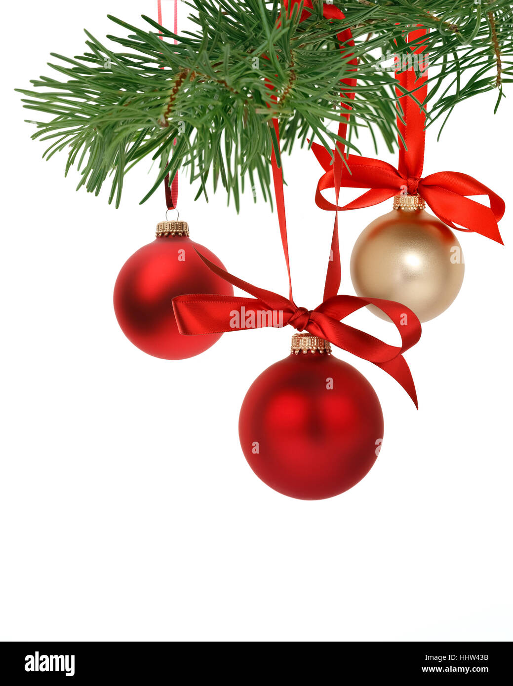 isoliert, Baum, Ball, Dekoration, Weihnachten, Ornamente, rot, Xmas, x-mas, Stockfoto