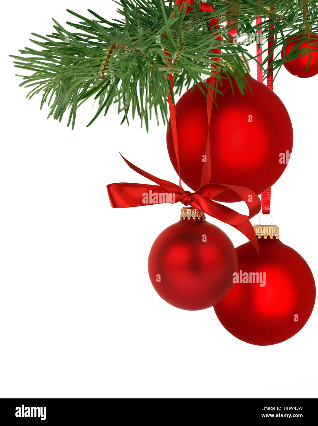 isoliert, Baum, Ball, Dekoration, Weihnachten, Ornamente, rot, Xmas, x-mas, Stockfoto