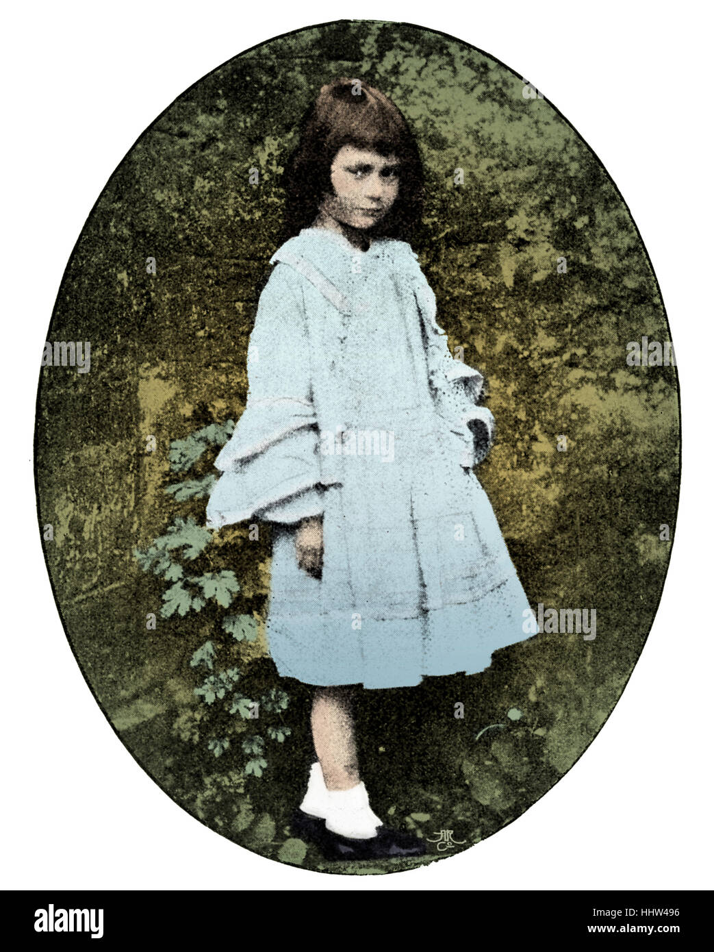 Alice Liddell - aufgenommen von Lewis Carroll, 1858.  Inspiration für Carrolls Roman Alice im Wunderland.      AL: 4. Mai 1852 – 16 Stockfoto