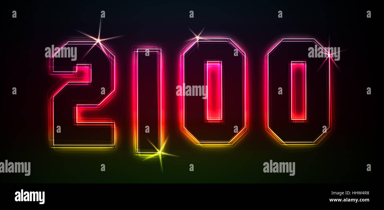 Neon, Party, Feier, Silvester, Neujahr, Jahre, Jahr, Glanz, glänzt, Stockfoto