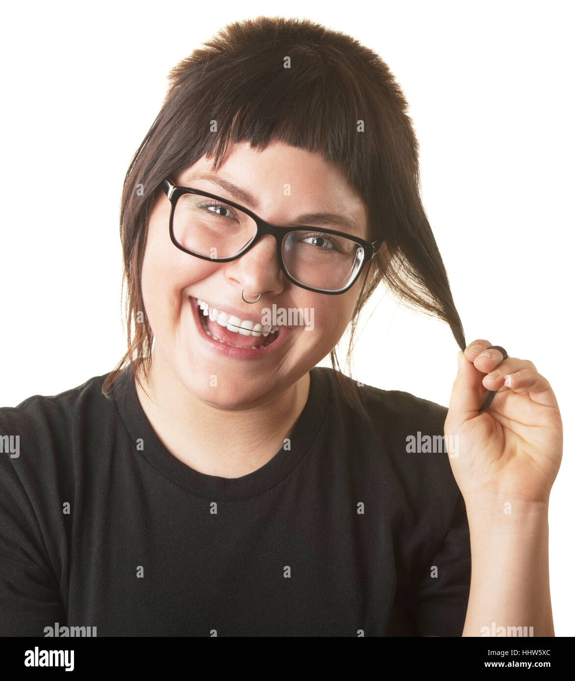 leer, europäisch, europäischer Abstammung, Haltung, Freisteller, erfreut, anspruchslose, Stockfoto