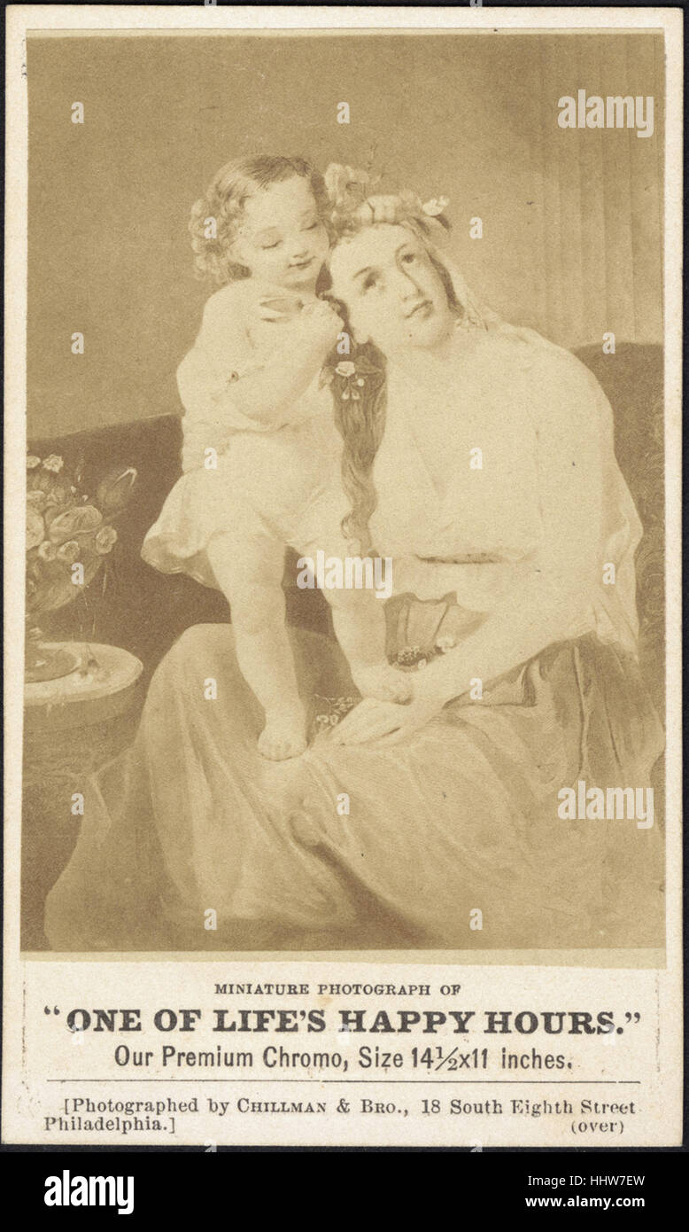 Miniatur-Foto von "One of Life Happy Hours." Unsere Premium-Chromo, 1  2 Größe 14 x 11 Zoll. [Personal] - Freizeit, Lesung und Travel Trade Cards Stockfoto