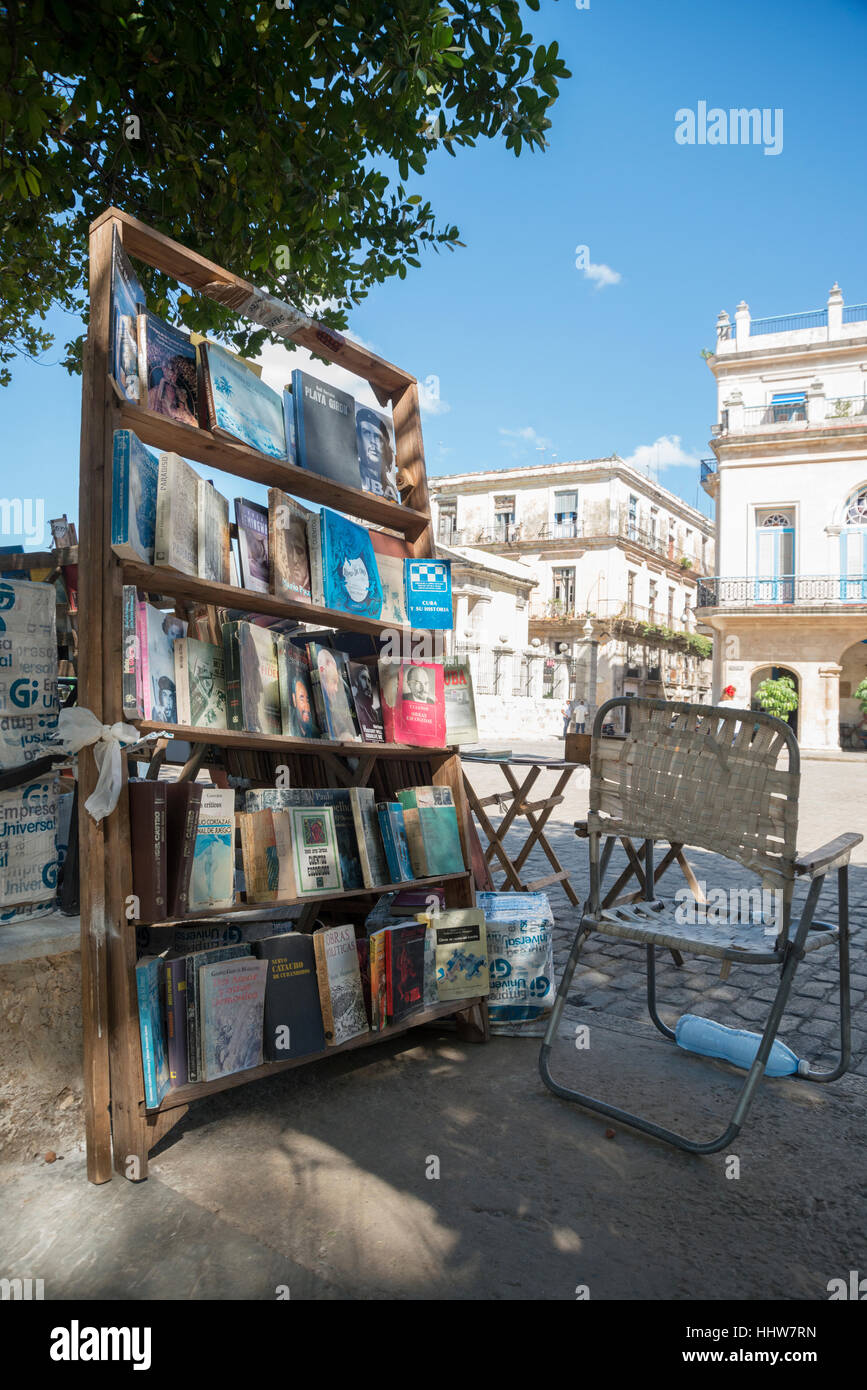 Gebrauchtes Buch Stall in der Plaza de Armas Havanna Kuba Stockfoto