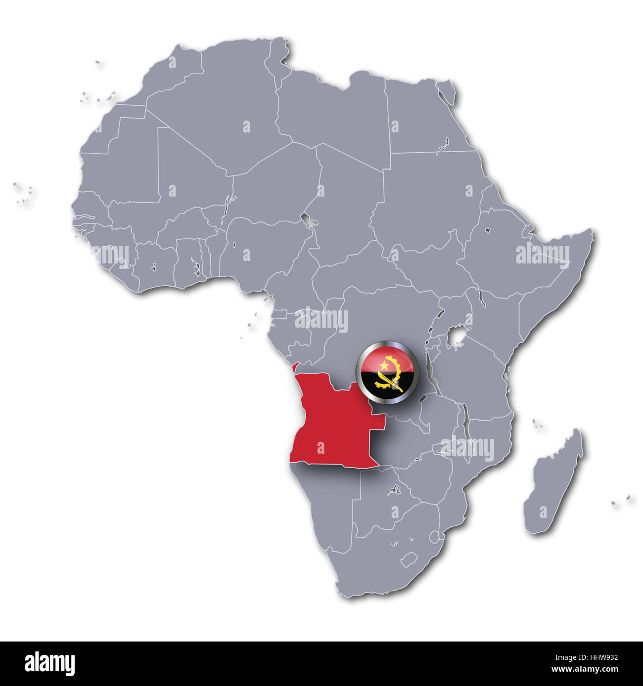 Afrikanische Karte angola Stockfoto