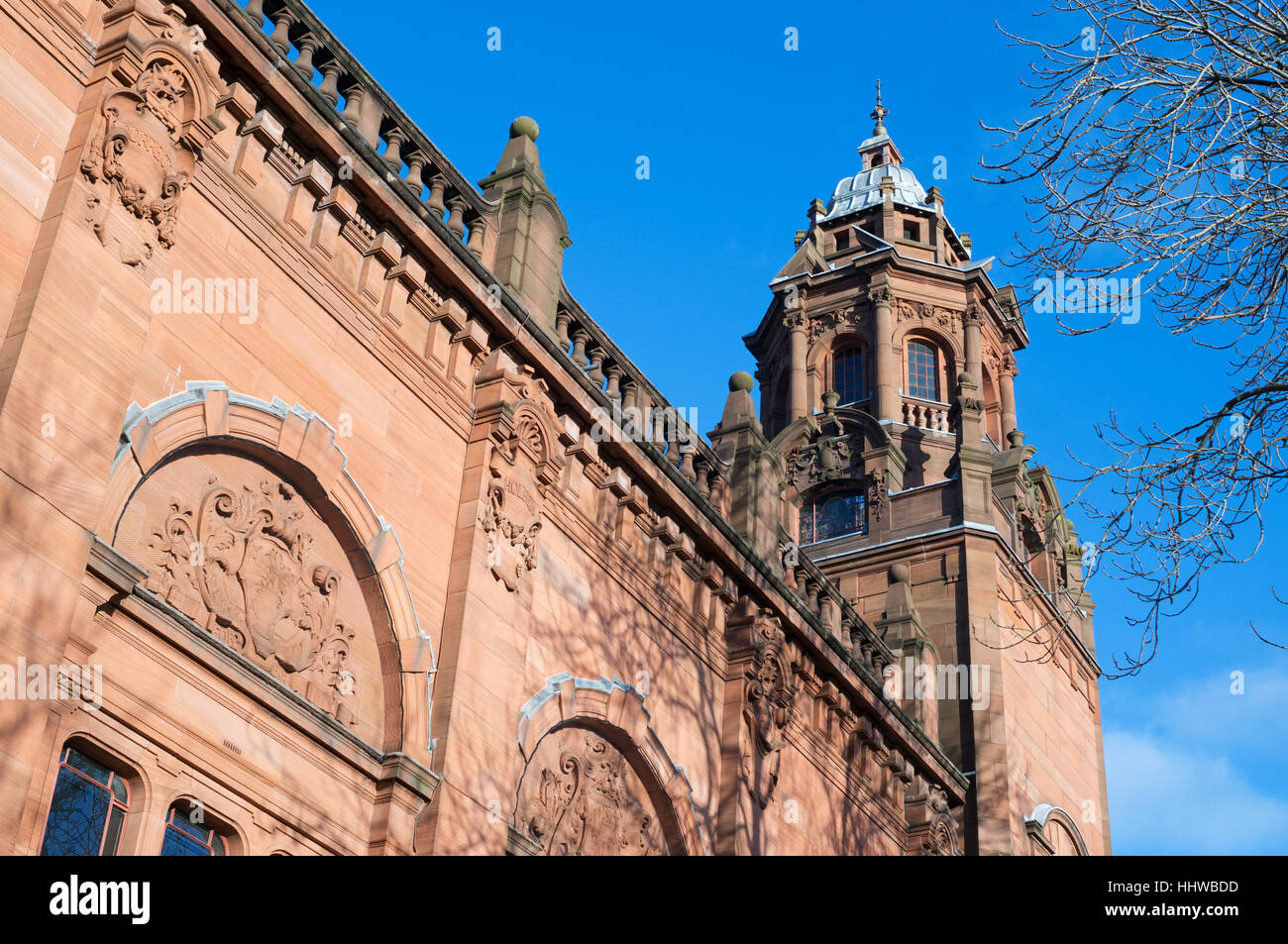 Detail-Ansicht das Kelvingrove Museum Gebäude von den Architekten John W Simpson und EJ Milner Allen Stockfoto